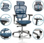 Chaise de bureau en cuir ERGOHUMAN GEN2 accoudoirs 5D charge 120 kg