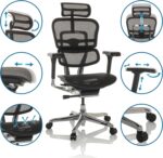 Chaise de bureau en cuir ERGOHUMAN GEN2 accoudoirs 5D charge 120 kg