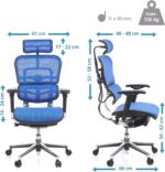 Chaise de bureau en cuir ERGOHUMAN GEN2 accoudoirs 5D charge 120 kg