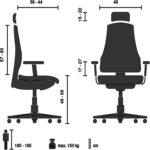 Chaise de bureau en cuir ERGOHUMAN GEN2 accoudoirs 5D charge 120 kg