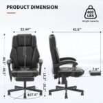 Chaise de bureau massante dossier haut avec chaleur et repose-pieds