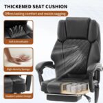 Chaise de bureau massante dossier haut avec chaleur et repose-pieds