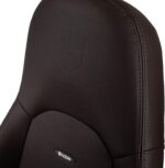 Chaise cuir véritable cognac/noir inclinable 135° accoudoirs 4D