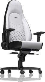 Chaise cuir véritable cognac/noir inclinable 135° accoudoirs 4D