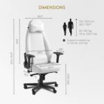 Chaise cuir véritable cognac/noir inclinable 135° accoudoirs 4D