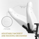 Chaise cuir véritable cognac/noir inclinable 135° accoudoirs 4D