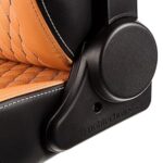 Chaise cuir véritable cognac/noir inclinable 135° accoudoirs 4D