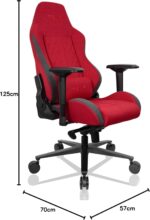 Chaise gaming tissu réglable 90–180° accoudoirs 4D 150 kg