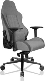 Chaise gaming tissu réglable 90–180° accoudoirs 4D 150 kg