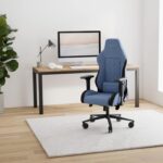 Chaise gaming tissu réglable 90–180° accoudoirs 4D 150 kg