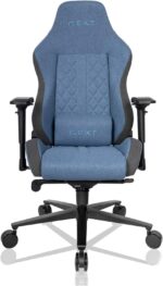 Chaise gaming tissu réglable 90–180° accoudoirs 4D 150 kg