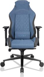 Chaise gaming tissu réglable 90–180° accoudoirs 4D 150 kg