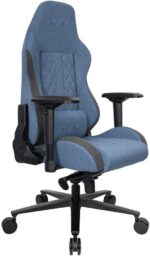 Chaise gaming tissu réglable 90–180° accoudoirs 4D 150 kg