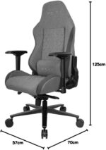 Chaise gaming tissu réglable 90–180° accoudoirs 4D 150 kg