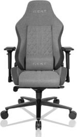 Chaise gaming tissu réglable 90–180° accoudoirs 4D 150 kg