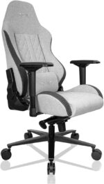 Chaise gaming tissu réglable 90–180° accoudoirs 4D 150 kg