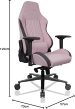 Chaise gaming tissu réglable 90–180° accoudoirs 4D 150 kg