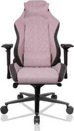 Chaise gaming tissu réglable 90–180° accoudoirs 4D 150 kg