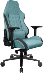 Chaise gaming tissu réglable 90–180° accoudoirs 4D 150 kg