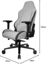 Chaise gaming tissu réglable 90–180° accoudoirs 4D 150 kg