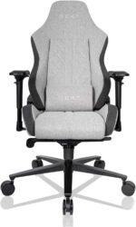 Chaise gaming tissu réglable 90–180° accoudoirs 4D 150 kg