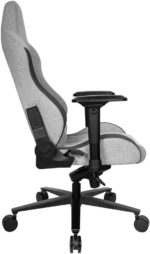 Chaise gaming tissu réglable 90–180° accoudoirs 4D 150 kg