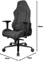 Chaise gaming tissu réglable 90–180° accoudoirs 4D 150 kg