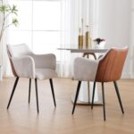 Chaises de salle à manger fausse fourrure lot de 4