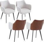 Chaises de salle à manger fausse fourrure lot de 4