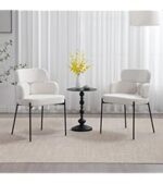 Chaises de salle à manger fausse fourrure lot de 4