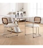 Chaises de salle à manger fausse fourrure lot de 4