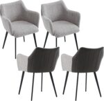 Chaises de salle à manger fausse fourrure lot de 4