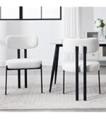 Chaises de salle à manger fausse fourrure lot de 4