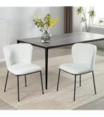 Chaises de salle à manger fausse fourrure lot de 4