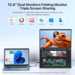 Écran portable double 18,5″ Full HD, 100 Hz, USB-C