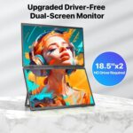 Écran portable double 18,5″ Full HD, 100 Hz, USB-C