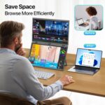 Écran portable double 18,5″ Full HD, 100 Hz, USB-C