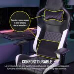 Fauteuil gaming 4D, inclinaison 90 – 160°, tissu respirant