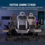 Fauteuil gaming 4D, inclinaison 90 – 160°, tissu respirant