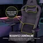 Fauteuil gaming 4D, inclinaison 90 – 160°, tissu respirant