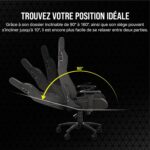Fauteuil gaming 4D, inclinaison 90 – 160°, tissu respirant