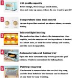 Mini four 12 L quartz 1000 W avec cuisson 70–230 °C