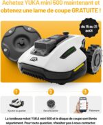 Robot tondeuse sans fil YUKA Mini 700, 700 m², vision caméra