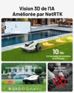 Robot tondeuse sans fil YUKA Mini 700, 700 m², vision caméra