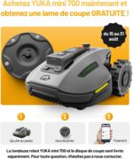 Robot tondeuse sans fil YUKA Mini 700, 700 m², vision caméra