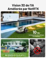 Robot tondeuse sans fil YUKA Mini 700, 700 m², vision caméra