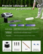 Robot tondeuse sans fil Genie600 RTK + Vision, coupe 20 cm, 900 m²