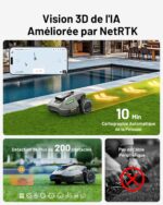 Robot tondeuse sans fil 500 m², NetRTK + vision, sans station, module 4G inclus