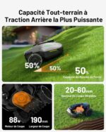 Robot tondeuse sans fil 500 m², NetRTK + vision, sans station, module 4G inclus