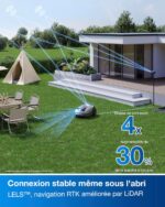Robot tondeuse sans fil O1200 RTK 1200 m², RTK, LiDAR 3D-ToF